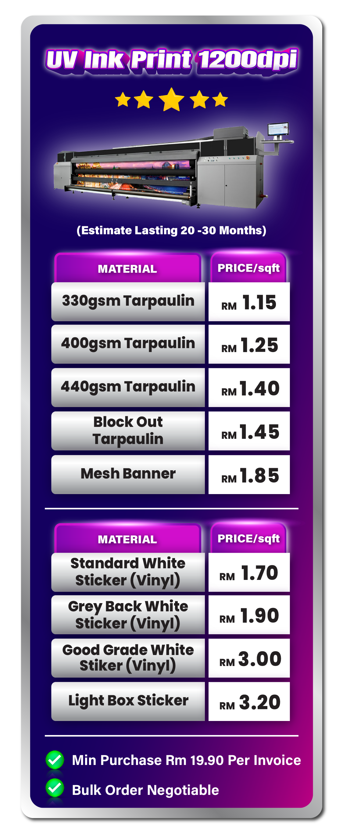 Printing Price